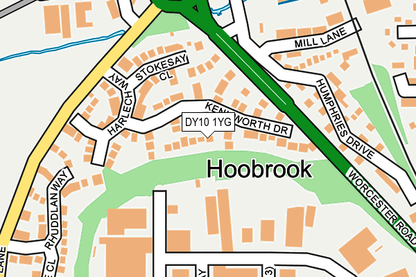 DY10 1YG map - OS OpenMap – Local (Ordnance Survey)