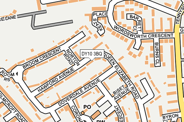 DY10 3BQ map - OS OpenMap – Local (Ordnance Survey) DY10 3BQ map - OS OpenMap – Local (Ordnance Survey)