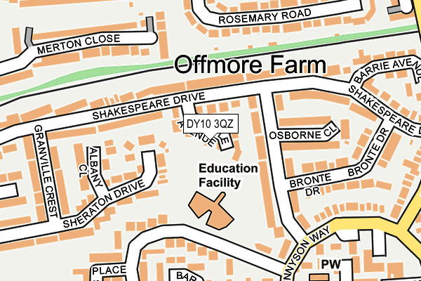 DY10 3QZ map - OS OpenMap – Local (Ordnance Survey) DY10 3QZ map - OS OpenMap – Local (Ordnance Survey)