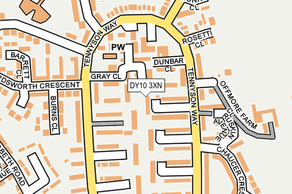 DY10 3XN map - OS OpenMap – Local (Ordnance Survey) DY10 3XN map - OS OpenMap – Local (Ordnance Survey)