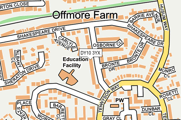 DY10 3YX map - OS OpenMap – Local (Ordnance Survey)
