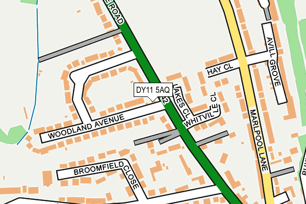 DY11 5AQ map - OS OpenMap – Local (Ordnance Survey) DY11 5AQ map - OS OpenMap – Local (Ordnance Survey)