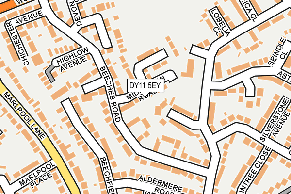 DY11 5EY map - OS OpenMap – Local (Ordnance Survey) DY11 5EY map - OS OpenMap – Local (Ordnance Survey)