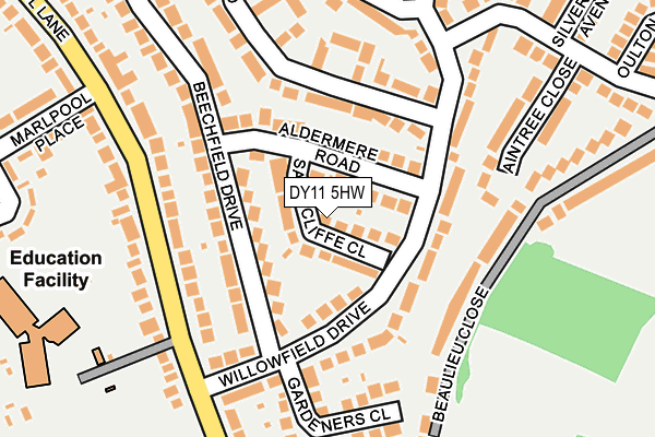 DY11 5HW map - OS OpenMap – Local (Ordnance Survey) DY11 5HW map - OS OpenMap – Local (Ordnance Survey)