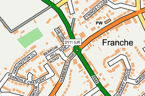 DY11 5JR map - OS OpenMap – Local (Ordnance Survey) DY11 5JR map - OS OpenMap – Local (Ordnance Survey)