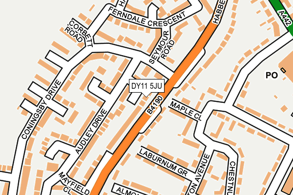 DY11 5JU map - OS OpenMap – Local (Ordnance Survey) DY11 5JU map - OS OpenMap – Local (Ordnance Survey)