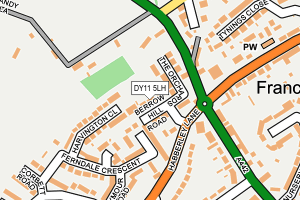DY11 5LH map - OS OpenMap – Local (Ordnance Survey) DY11 5LH map - OS OpenMap – Local (Ordnance Survey)