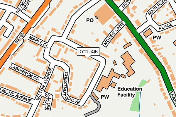 DY11 5QB map - OS OpenMap – Local (Ordnance Survey) DY11 5QB map - OS OpenMap – Local (Ordnance Survey)