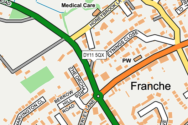 DY11 5QX map - OS OpenMap – Local (Ordnance Survey)