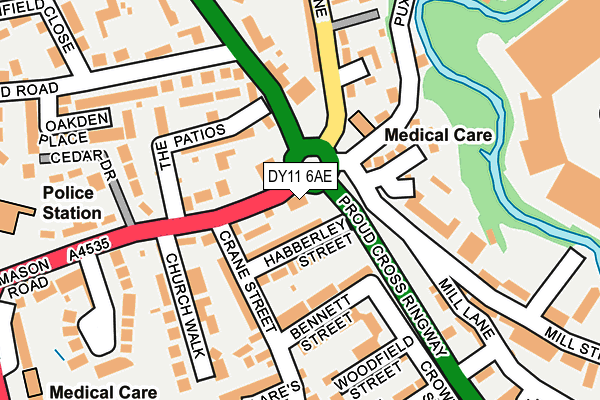 DY11 6AE map - OS OpenMap – Local (Ordnance Survey) DY11 6AE map - OS OpenMap – Local (Ordnance Survey)