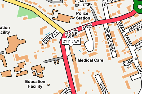DY11 6AW map - OS OpenMap – Local (Ordnance Survey) DY11 6AW map - OS OpenMap – Local (Ordnance Survey)