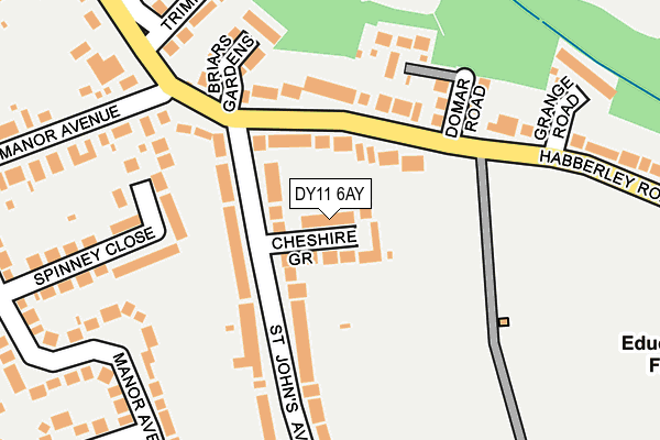 DY11 6AY map - OS OpenMap – Local (Ordnance Survey) DY11 6AY map - OS OpenMap – Local (Ordnance Survey)