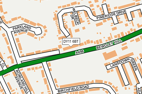 DY11 6BT map - OS OpenMap – Local (Ordnance Survey) DY11 6BT map - OS OpenMap – Local (Ordnance Survey)