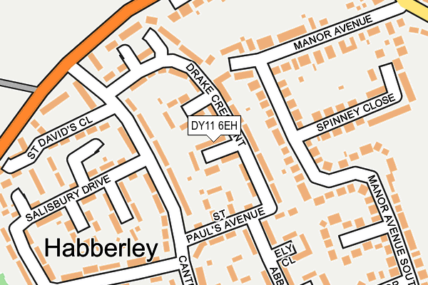 DY11 6EH map - OS OpenMap – Local (Ordnance Survey) DY11 6EH map - OS OpenMap – Local (Ordnance Survey)