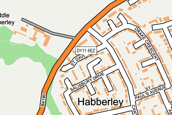DY11 6EZ map - OS OpenMap – Local (Ordnance Survey)