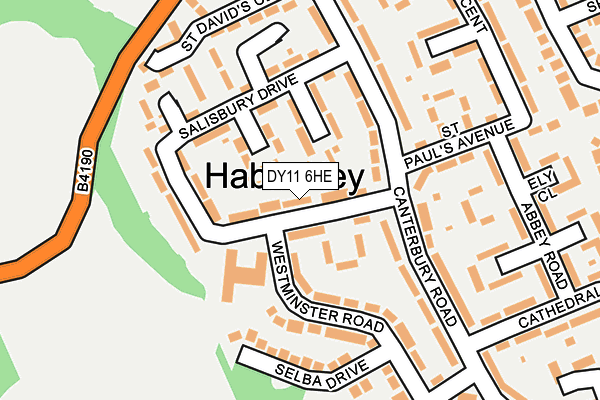 DY11 6HE map - OS OpenMap – Local (Ordnance Survey) DY11 6HE map - OS OpenMap – Local (Ordnance Survey)