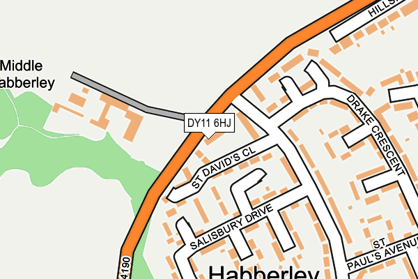 DY11 6HJ map - OS OpenMap – Local (Ordnance Survey) DY11 6HJ map - OS OpenMap – Local (Ordnance Survey)