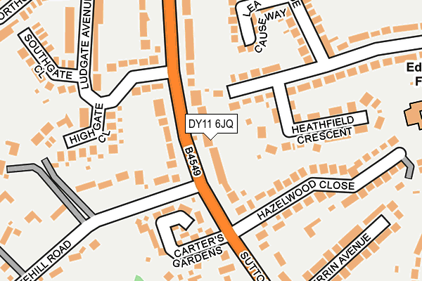 DY11 6JQ map - OS OpenMap – Local (Ordnance Survey) DY11 6JQ map - OS OpenMap – Local (Ordnance Survey)