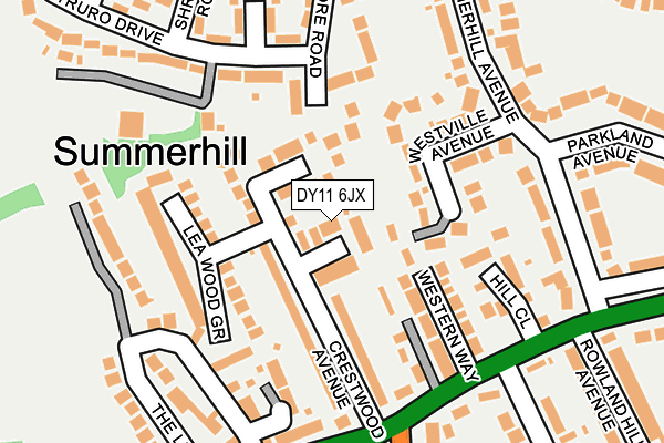 DY11 6JX map - OS OpenMap – Local (Ordnance Survey)