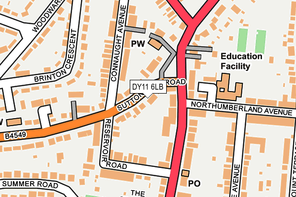 DY11 6LB map - OS OpenMap – Local (Ordnance Survey) DY11 6LB map - OS OpenMap – Local (Ordnance Survey)