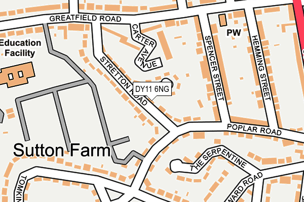 DY11 6NG map - OS OpenMap – Local (Ordnance Survey) DY11 6NG map - OS OpenMap – Local (Ordnance Survey)