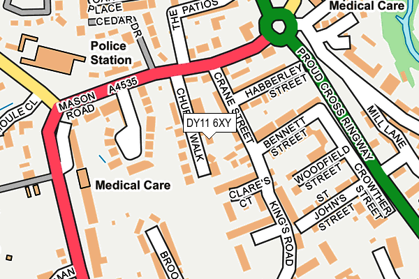 DY11 6XY map - OS OpenMap – Local (Ordnance Survey) DY11 6XY map - OS OpenMap – Local (Ordnance Survey)