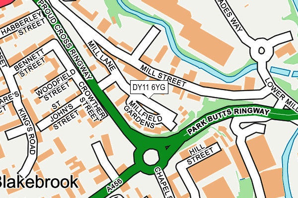 DY11 6YG map - OS OpenMap – Local (Ordnance Survey)