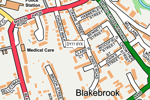 DY11 6YX map - OS OpenMap – Local (Ordnance Survey)
