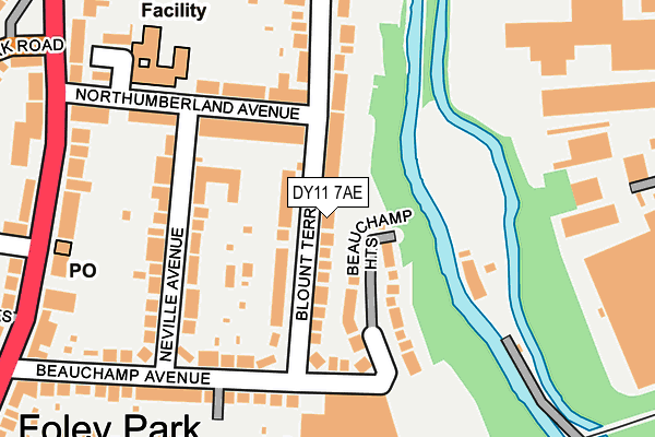 DY11 7AE map - OS OpenMap – Local (Ordnance Survey) DY11 7AE map - OS OpenMap – Local (Ordnance Survey)