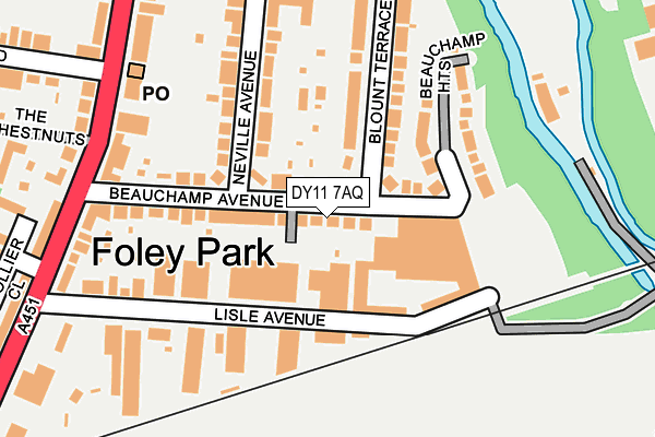 DY11 7AQ map - OS OpenMap – Local (Ordnance Survey)