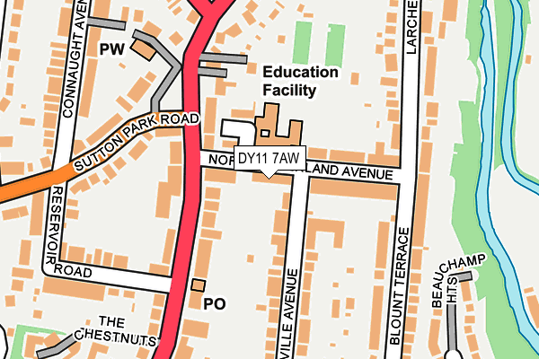 DY11 7AW map - OS OpenMap – Local (Ordnance Survey) DY11 7AW map - OS OpenMap – Local (Ordnance Survey)