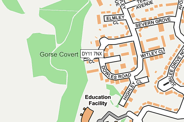 DY11 7NX map - OS OpenMap – Local (Ordnance Survey) DY11 7NX map - OS OpenMap – Local (Ordnance Survey)