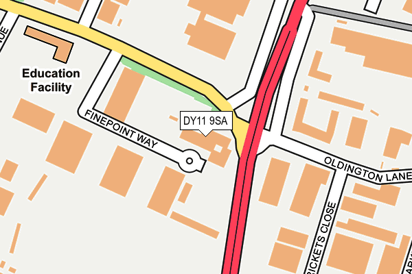 DY11 9SA map - OS OpenMap – Local (Ordnance Survey) DY11 9SA map - OS OpenMap – Local (Ordnance Survey)