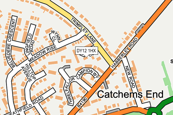 DY12 1HX map - OS OpenMap – Local (Ordnance Survey) DY12 1HX map - OS OpenMap – Local (Ordnance Survey)