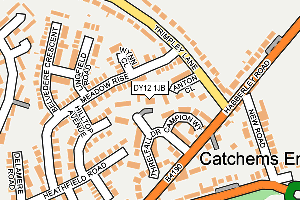 DY12 1JB map - OS OpenMap – Local (Ordnance Survey) DY12 1JB map - OS OpenMap – Local (Ordnance Survey)