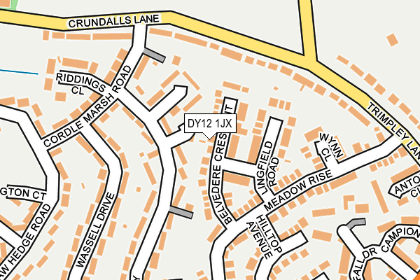 DY12 1JX map - OS OpenMap – Local (Ordnance Survey) DY12 1JX map - OS OpenMap – Local (Ordnance Survey)