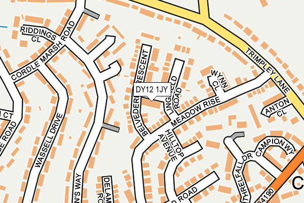 DY12 1JY map - OS OpenMap – Local (Ordnance Survey) DY12 1JY map - OS OpenMap – Local (Ordnance Survey)