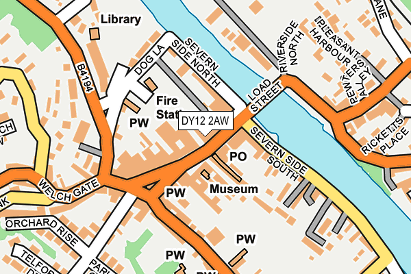 DY12 2AW map - OS OpenMap – Local (Ordnance Survey) DY12 2AW map - OS OpenMap – Local (Ordnance Survey)