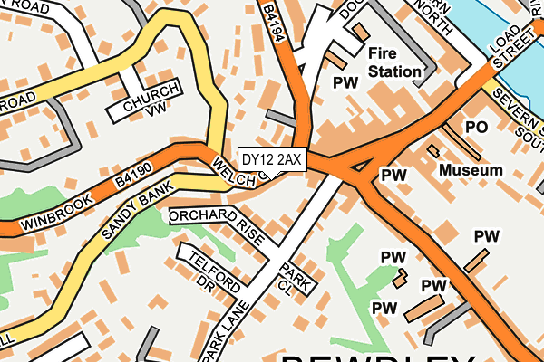DY12 2AX map - OS OpenMap – Local (Ordnance Survey) DY12 2AX map - OS OpenMap – Local (Ordnance Survey)