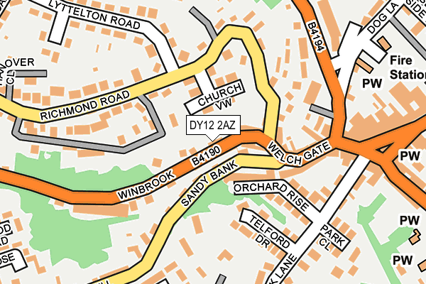DY12 2AZ map - OS OpenMap – Local (Ordnance Survey) DY12 2AZ map - OS OpenMap – Local (Ordnance Survey)