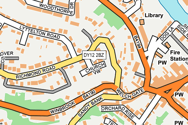 DY12 2BZ map - OS OpenMap – Local (Ordnance Survey) DY12 2BZ map - OS OpenMap – Local (Ordnance Survey)