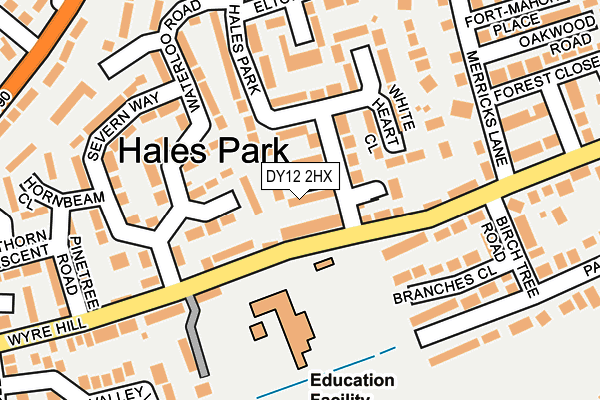 DY12 2HX map - OS OpenMap – Local (Ordnance Survey) DY12 2HX map - OS OpenMap – Local (Ordnance Survey)