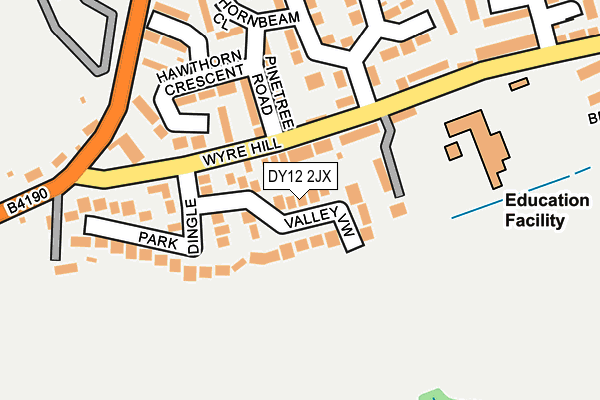 DY12 2JX map - OS OpenMap – Local (Ordnance Survey) DY12 2JX map - OS OpenMap – Local (Ordnance Survey)