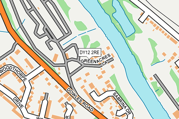 DY12 2RE map - OS OpenMap – Local (Ordnance Survey)