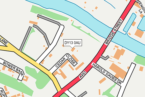 DY13 0AU map - OS OpenMap – Local (Ordnance Survey) DY13 0AU map - OS OpenMap – Local (Ordnance Survey)
