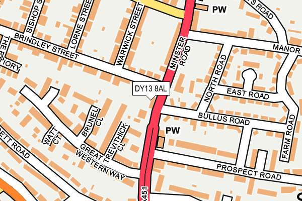 DY13 8AL map - OS OpenMap – Local (Ordnance Survey) DY13 8AL map - OS OpenMap – Local (Ordnance Survey)