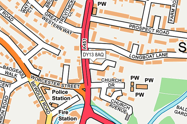 DY13 8AQ map - OS OpenMap – Local (Ordnance Survey)