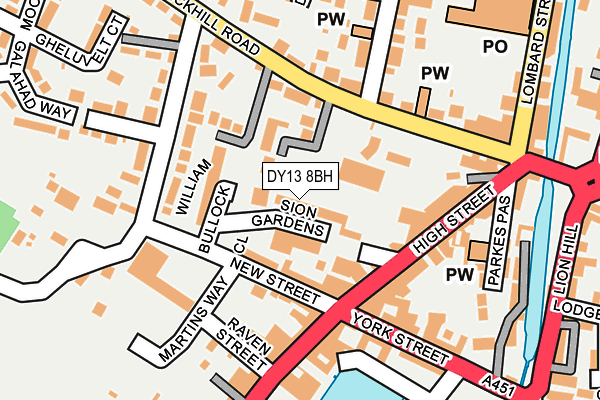 DY13 8BH map - OS OpenMap – Local (Ordnance Survey) DY13 8BH map - OS OpenMap – Local (Ordnance Survey)