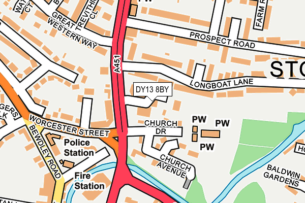 DY13 8BY map - OS OpenMap – Local (Ordnance Survey) DY13 8BY map - OS OpenMap – Local (Ordnance Survey)