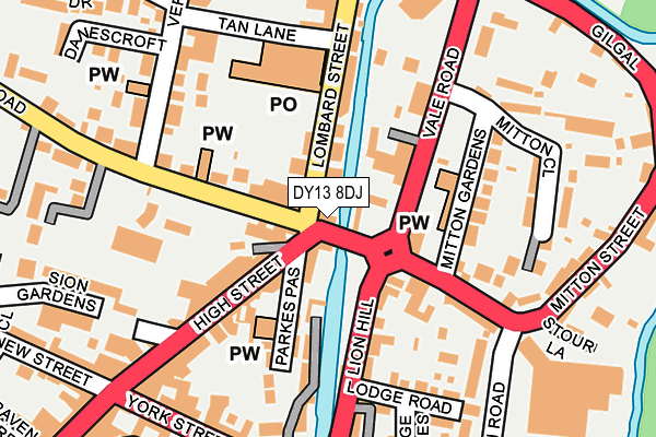 DY13 8DJ map - OS OpenMap – Local (Ordnance Survey) DY13 8DJ map - OS OpenMap – Local (Ordnance Survey)